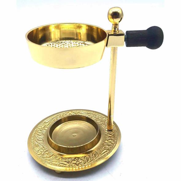 Bruciatore Di Incenso In Ottone Con Candela Tealight – 10,2 Cm, Oro – Per Resine, Bakhoor, Dhoop, Pooja, Diffusore Aromatico